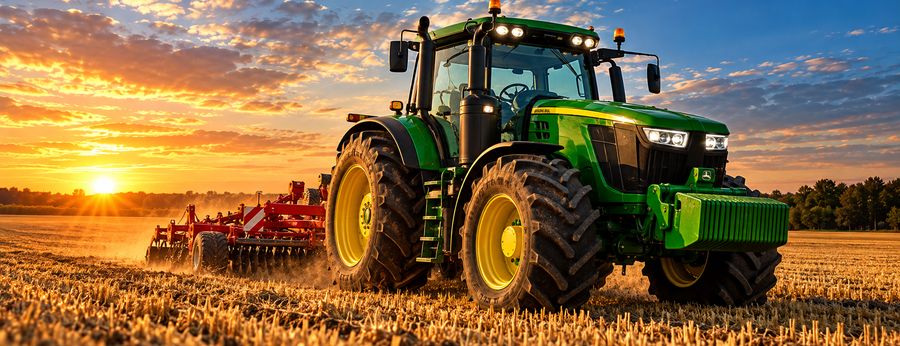 Tractor en un campo de cereal